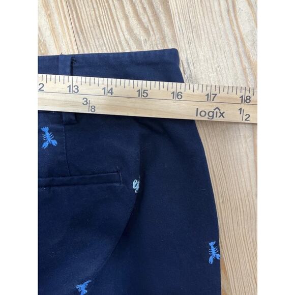 Talbots The Perfect Crop Curvy Pants Blue Embroidered Lobster Crabs Nautical 8 - Picture 5 of 6